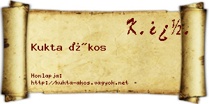 Kukta Ákos névjegykártya